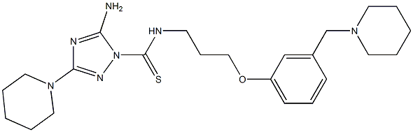 5-Amino-3-piperidino-N-[3-[3-(piperidinomethyl)phenoxy]propyl]-1H-1,2,4-triazole-1-carbothioamide|