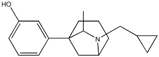 3-[6-(Cyclopropylmethyl)-7-methyl-6-azabicyclo[3.2.1]octan-1-yl]phenol,,结构式