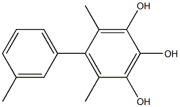 4,6-Dimethyl-5-(3-methylphenyl)benzene-1,2,3-triol,,结构式