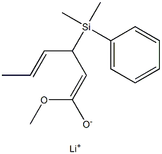 リチウム(1Z,4E)-1-メトキシ-3-(ジメチルフェニルシリル)-1,4-ヘキサジエン-1-オラート 化学構造式