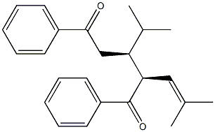 (2S,3S)-3-(1-Methylethyl)-2-(2-methyl-1-propenyl)-1,5-diphenyl-1,5-pentanedione 结构式