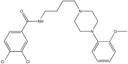 N-[4-[4-(2-メトキシフェニル)-1-ピペラジニル]ブチル]-3,4-ジクロロベンズアミド 化学構造式