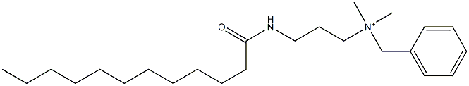 N,N-Dimethyl-N-[3-[(1-oxododecyl)amino]propyl]benzenemethanaminium Struktur