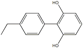 2-(4-エチルフェニル)-1,3-ベンゼンジオール 化学構造式
