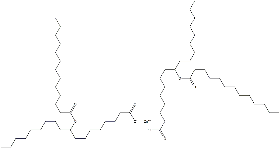 Bis(9-tridecanoyloxyoctadecanoic acid)zinc salt 结构式