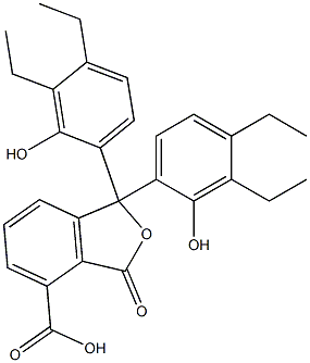 1,1-ビス(3,4-ジエチル-2-ヒドロキシフェニル)-1,3-ジヒドロ-3-オキソイソベンゾフラン-4-カルボン酸 化学構造式