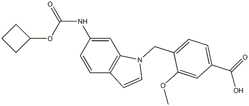4-[6-(Cyclobutyloxycarbonylamino)-1H-indol-1-ylmethyl]-3-methoxybenzoic acid Struktur