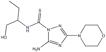 5-アミノ-3-モルホリノ-N-[1-(ヒドロキシメチル)プロピル]-1H-1,2,4-トリアゾール-1-カルボチオアミド 化学構造式