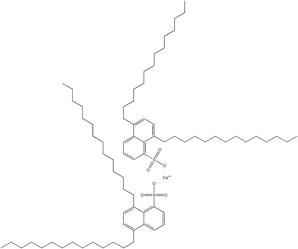 ビス(5,8-ジテトラデシル-1-ナフタレンスルホン酸)カルシウム 化学構造式