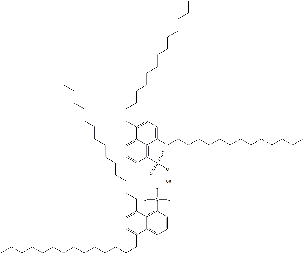 Bis(5,8-ditetradecyl-1-naphthalenesulfonic acid)calcium salt Structure