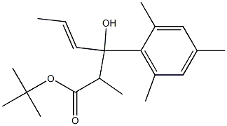 2-メチル-3-ヒドロキシ-3-(2,4,6-トリメチルフェニル)-4-ヘキセン酸tert-ブチル 化学構造式