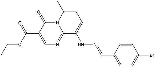 9-[2-(4-Bromobenzylidene)hydrazino]-6-methyl-6,7-dihydro-4-oxo-4H-pyrido[1,2-a]pyrimidine-3-carboxylic acid ethyl ester Struktur