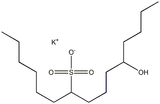 11-Hydroxypentadecane-7-sulfonic acid potassium salt 结构式