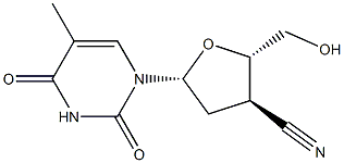 3'-Cyano-5-methyl-2',3'-dideoxyuridine Structure