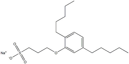 3-(2,5-Dipentylphenoxy)propane-1-sulfonic acid sodium salt,,结构式