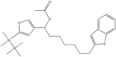 Acetic acid 1-[5-(tert-butyldimethylsilyl)-3-furyl]-7-(benzo[b]thiophen-2-yl)heptyl ester,,结构式