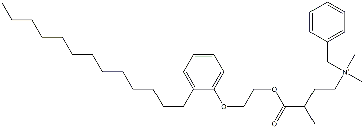 N,N-Dimethyl-N-benzyl-N-[3-[[2-(2-tridecylphenyloxy)ethyl]oxycarbonyl]butyl]aminium Structure