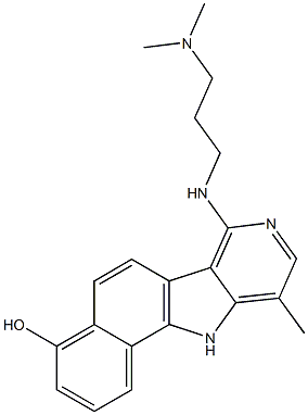 7-(3-Dimethylaminopropylamino)-4-hydroxy-10-methyl-11H-benzo[g]pyrido[4,3-b]indole,,结构式