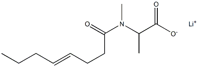 2-[N-Methyl-N-(4-octenoyl)amino]propionic acid lithium salt 结构式