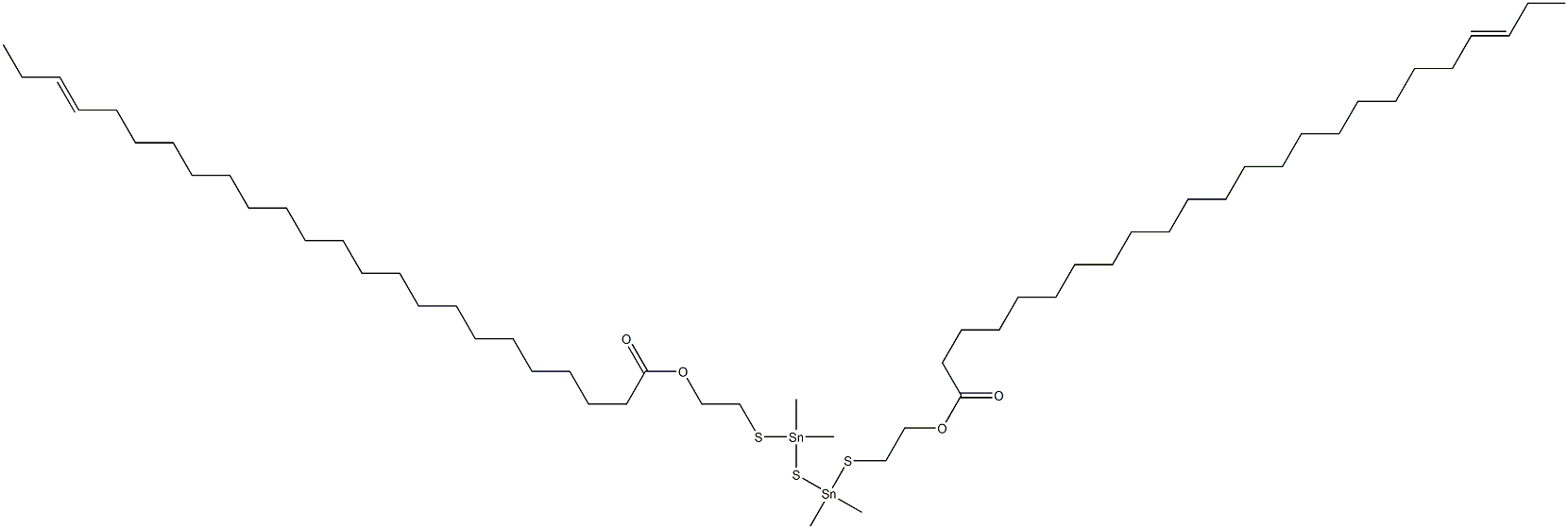 Bis[dimethyl[[2-(20-tricosenylcarbonyloxy)ethyl]thio]stannyl] sulfide Struktur