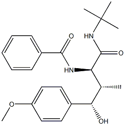 (2R,3S,4S)-2-(ベンゾイルアミノ)-4-ヒドロキシ-3-メチル-4-(4-メトキシフェニル)-N-tert-ブチルブタンアミド 化学構造式