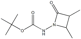 3,4-Dimethyl-1-[tert-butyloxycarbonylamino]azetidin-2-one,,结构式