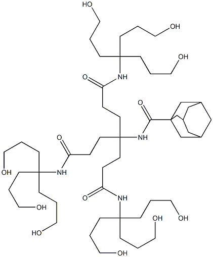 N-[1,1-Bis[2-[[1,1-bis(3-hydroxypropyl)-4-hydroxybutylamino]carbonyl]ethyl]-3-[[1,1-bis(3-hydroxypropyl)-4-hydroxybutylamino]carbonyl]propyl]adamantane-1-carboxamide Struktur