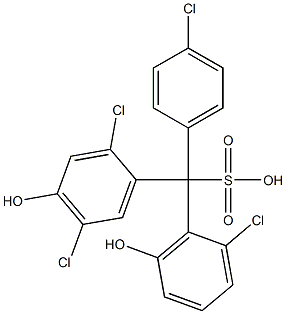 (4-Chlorophenyl)(2-chloro-6-hydroxyphenyl)(2,5-dichloro-4-hydroxyphenyl)methanesulfonic acid Structure