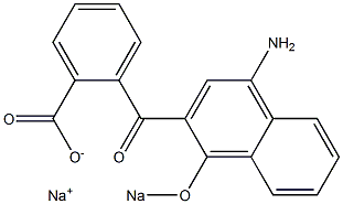 2-(4-Amino-1-sodiooxy-2-naphtylcarbonyl)benzoic acid sodium salt 结构式