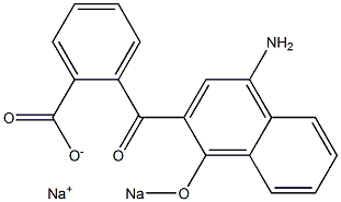 2-(4-Amino-1-sodiooxy-2-naphtylcarbonyl)benzoic acid sodium salt,,结构式