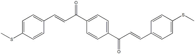 1,1'-(1,4-フェニレン)ビス[(E)-3-(4-メチルチオフェニル)-2-プロペン-1-オン] 化学構造式