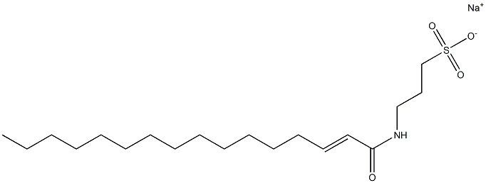 3-(2-ヘキサデセノイルアミノ)-1-プロパンスルホン酸ナトリウム 化学構造式