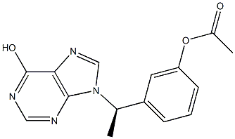 9-[(R)-1-(3-アセチルオキシフェニル)エチル]-9H-プリン-6-オール 化学構造式