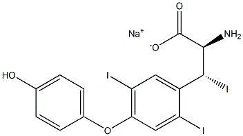 (2R,3R)-2-Amino-3-[4-(4-hydroxyphenoxy)-2,5-diiodophenyl]-3-iodopropanoic acid sodium salt Structure