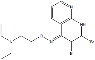 1,2,3,4-Tetrahydro-2-bromo-3-bromo-4-[[2-(diethylamino)ethoxy]imino]-1,8-naphthyridine 结构式