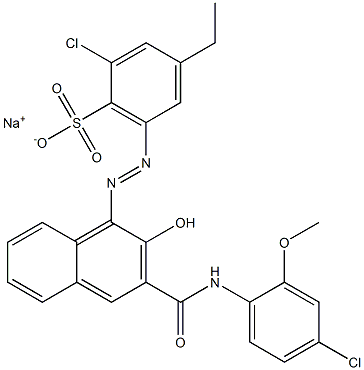  2-Chloro-4-ethyl-6-[[3-[[(4-chloro-2-methoxyphenyl)amino]carbonyl]-2-hydroxy-1-naphtyl]azo]benzenesulfonic acid sodium salt