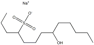 8-Hydroxytridecane-4-sulfonic acid sodium salt,,结构式