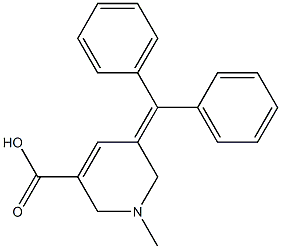 1,2,5,6-Tetrahydro-5-diphenylmethylene-1-methylpyridine-3-carboxylic acid Structure