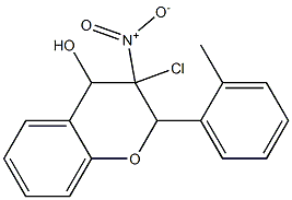 3-Chloro-3,4-dihydro-4-hydroxy-3-nitro-2-(2-methylphenyl)-2H-1-benzopyran Structure