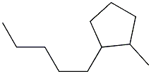 1-Methyl-2-pentylcyclopentane,,结构式