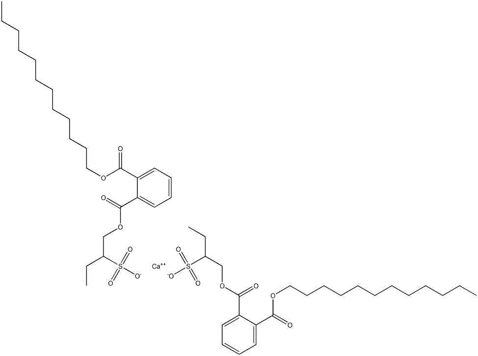 Bis[1-[(2-dodecyloxycarbonylphenyl)carbonyloxy]butane-2-sulfonic acid]calcium salt Structure