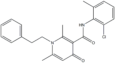 N-(2-Methyl-6-chlorophenyl)-1-phenethyl-2,6-dimethyl-4-oxo-1,4-dihydro-3-pyridinecarboxamide Structure