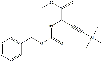 2-ベンジルオキシカルボニルアミノ-4-(トリメチルシリル)-3-ブチン酸メチル 化学構造式