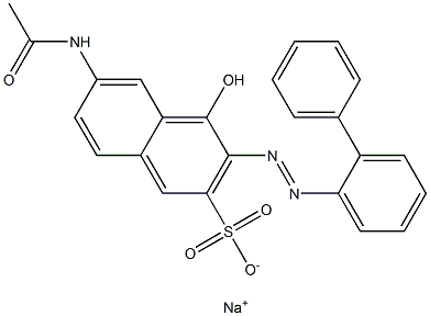 6-(Acetylamino)-4-hydroxy-3-[(1,1'-biphenyl-2-yl)azo]-2-naphthalenesulfonic acid sodium salt Structure