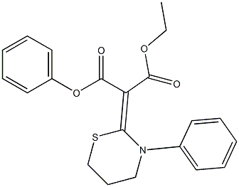 (Z)-2-[(3-Phenyl-3,4,5,6-tetrahydro-2H-1,3-thiazin)-2-ylidene]malonic acid 1-phenyl 3-ethyl ester Structure