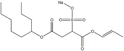 2-(Sodiosulfo)succinic acid 4-nonyl 1-(1-propenyl) ester 结构式