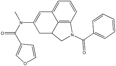 N-Methyl-N-[(1-benzoyl-1,2,2a,3-tetrahydrobenz[cd]indol)-4-yl]furan-3-carboxamide Structure