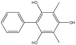 2-Phenyl-4,6-dimethylbenzene-1,3,5-triol Struktur