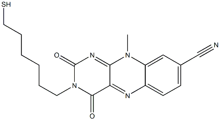 3-(6-Mercaptohexyl)-8-cyano-10-methylbenzo[g]pteridine-2,4(3H,10H)-dione Struktur