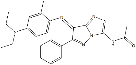 (7E)-7-[[2-Methyl-4-(diethylamino)phenyl]imino]-N-acetyl-6-phenyl-7H-pyrazolo[5,1-c]-1,2,4-triazol-3-amine Struktur